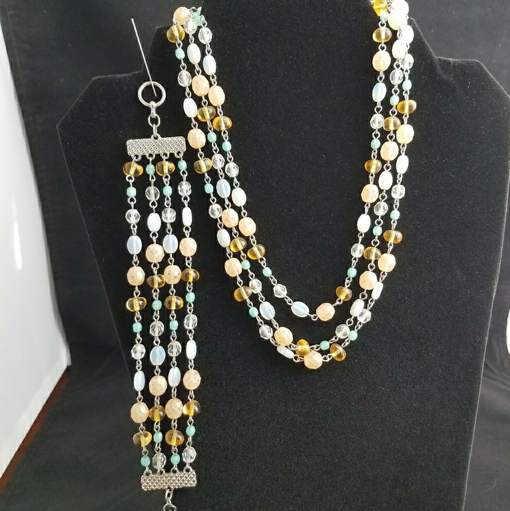 Statement Necklace and Bracelet